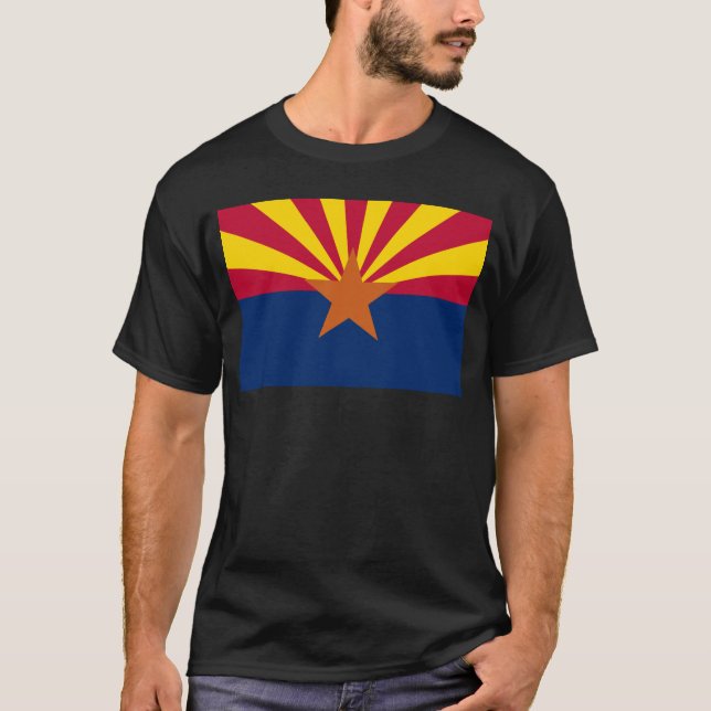 T-shirt Arizona Drapeau : Réglage de Star Sun, État du cui (Devant)