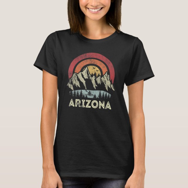 T-shirt Arizona Mountain Sunset Sunrise Kayaking Lake Camp (Devant)