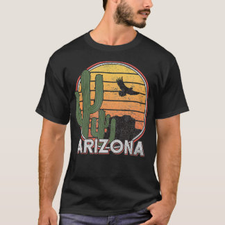 T-shirt Arizona State Cadeau Souvenir Retro Arizona Cactus