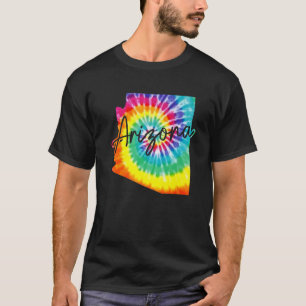 T-shirt Arizona Tie Dye State Map Pride Hippie Vintage Ret