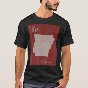 T-shirt Arkansas AR Map Grunge Vintage Home State Graphism