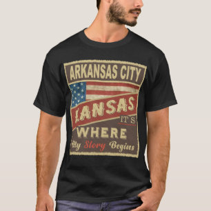 T-shirt ARKANSAS CITY, KS C'est où mon histoire commence
