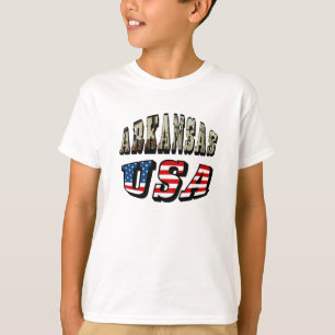 T-shirt Arkansas Picture et USA Flag Text