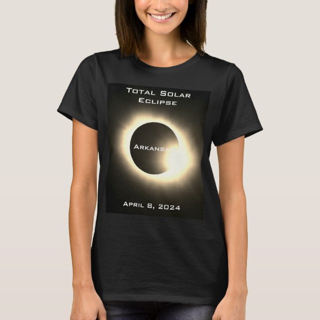 T-shirt Arkansas Total éclipse solaire 8 avril 2024 (Devant)