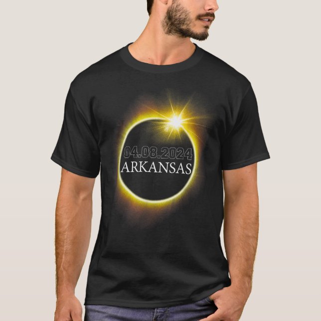 T-shirt Arkansas Total Solar Eclipse Avril 8 2024 USA Cart (Devant)