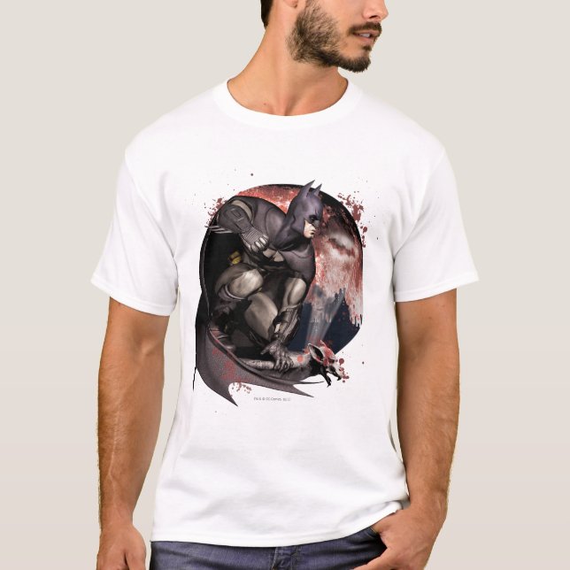 T-shirt Arkham City Batman Moon (Devant)