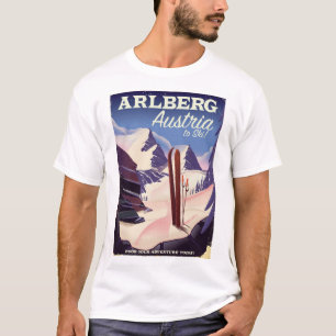 T-shirt Arlberg Autriche affiche de voyage ski