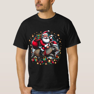 T-shirt Armadillo Ugly Cadeau Père Noël Riding Armadillo