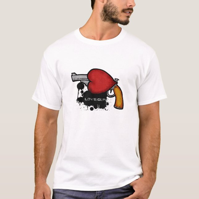T-shirt arme à feu d'amour (Devant)