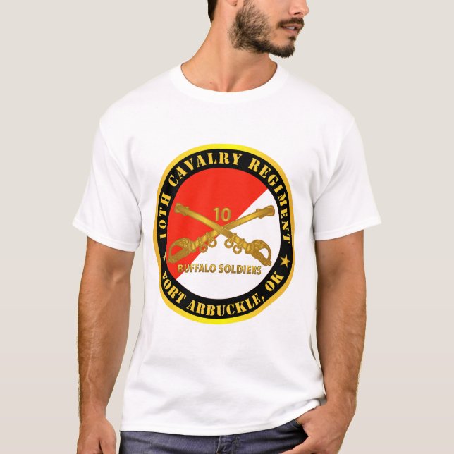 T-shirt Armée - 10e régiment de cavalerie - Fort Arbuckle, (Devant)