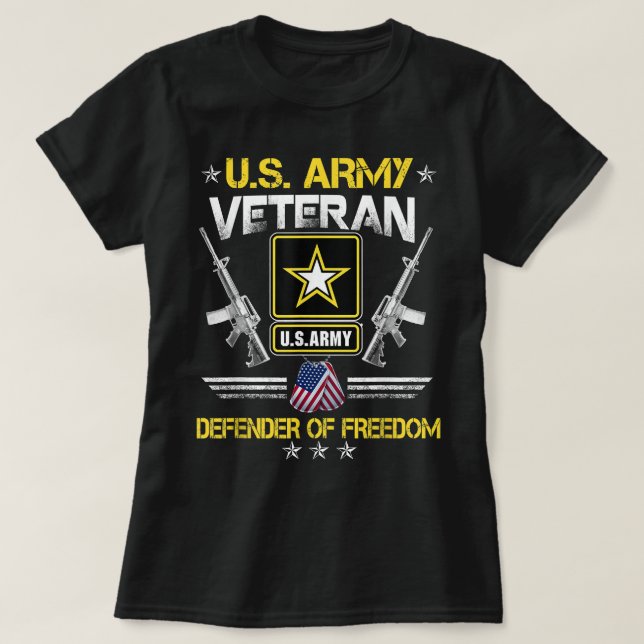 T-shirt Armée américaine Fière Armée Vétéran Vétérinaire C (Design devant)
