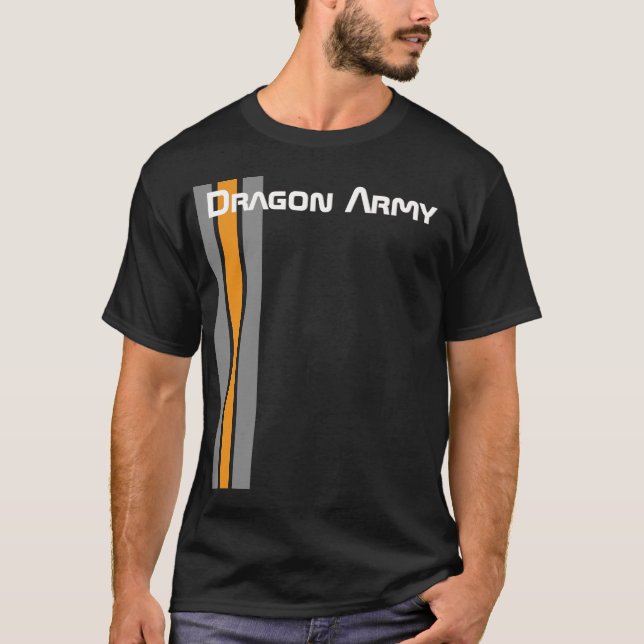 T-shirt Armée de dragon du jeu d'Ender (noir) (Devant)