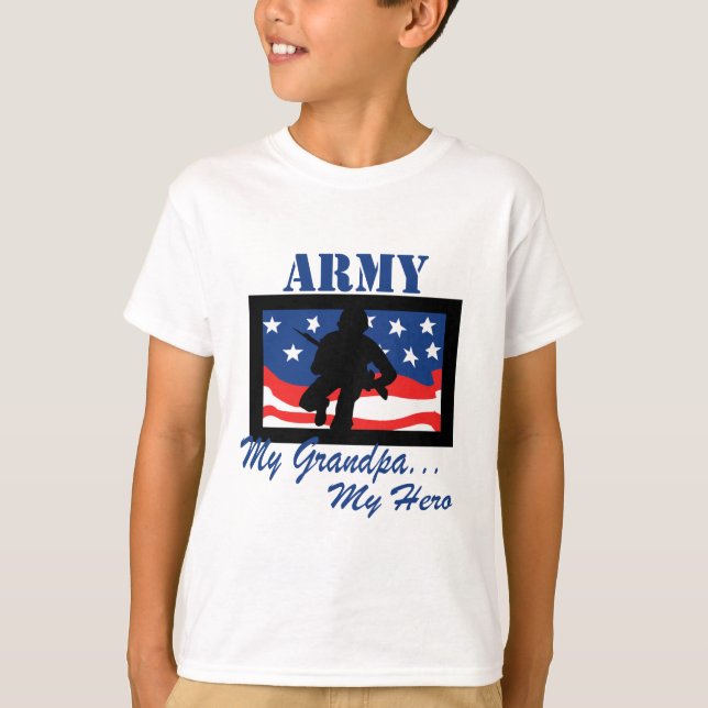 T-shirt Armée mon grand-papa mon héros (Devant)