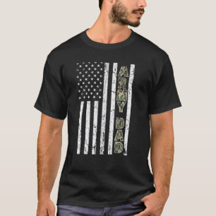 T-shirt Armée Papa Américain Drapeau Militaire Camouflage 