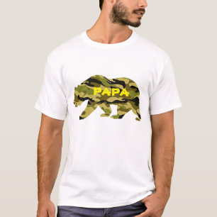 T-shirt armée papa papa papa ours drôle bière camionnette
