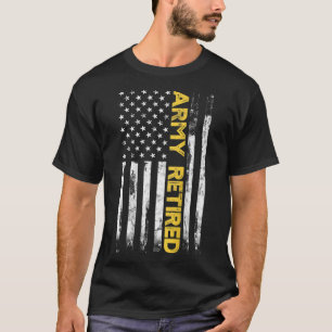 T-shirt Armée Retraite Militaire U.S. Army Mince Gold Line