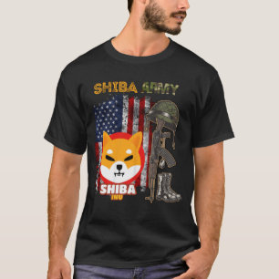 T-shirt Armée Shiba, pièce Shiba Inu avec drapeau améri