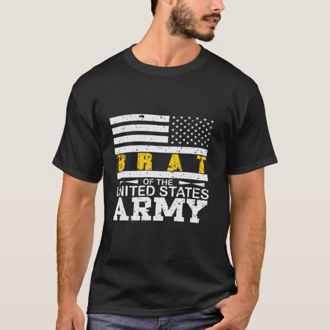 T-shirt Armée Vets Parents Enfants Brat Brat de l'U (Devant)