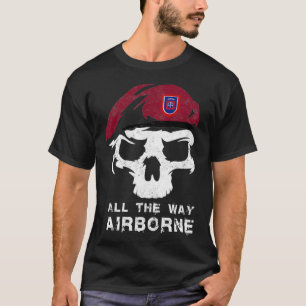 T-shirt Armée vintage 82e Airborne Tout le chemin Skull Ma