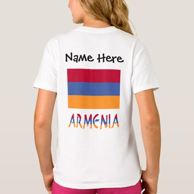 T-shirt Armenia and Armenian Flag with Your Name (Dos)
