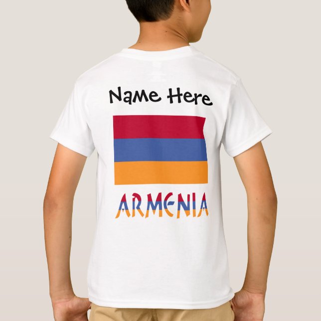 T-shirt Arménie - Drapeau noir Personnalisation (Dos)