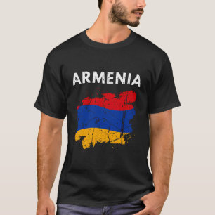 T-shirt Arménie Drapeau Vintage rétro arménien Carte du pa