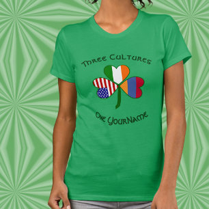 T-shirt Armenie Irlande États-Unis Trèfle personnalisé pou