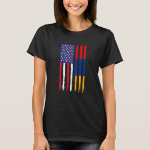T-shirt Arménienne Racines Drapeau Demi-Américain Patrioti