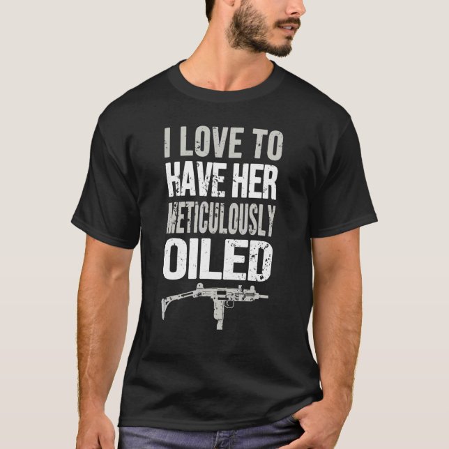 T-shirt Armes à canon huilé Mens Uzi (Devant)