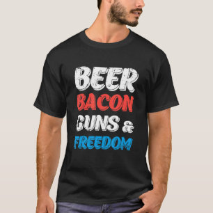 T-shirt Armes à feu Bacon et liberté 2022 4 juillet