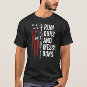 T-shirt Armes à rhum et armes à feu Messy Ar15 États-Unis