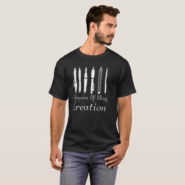 T-shirt Armes d'auteur de masse de création (Devant entier)