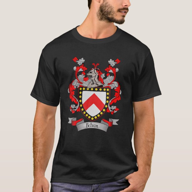 T-shirt Armoiries De Behan | Behan Nom Famille Crest (Devant)