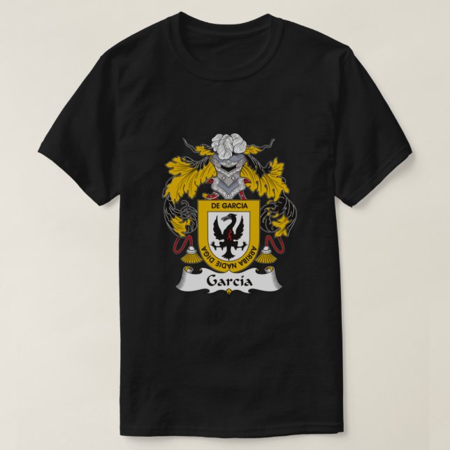 T-shirt Armoiries de Garcia - Chemise de crête de famille  (Design devant)