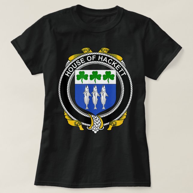 T-shirt Armoiries de Hackett Armoiries de la famille  (Design devant)
