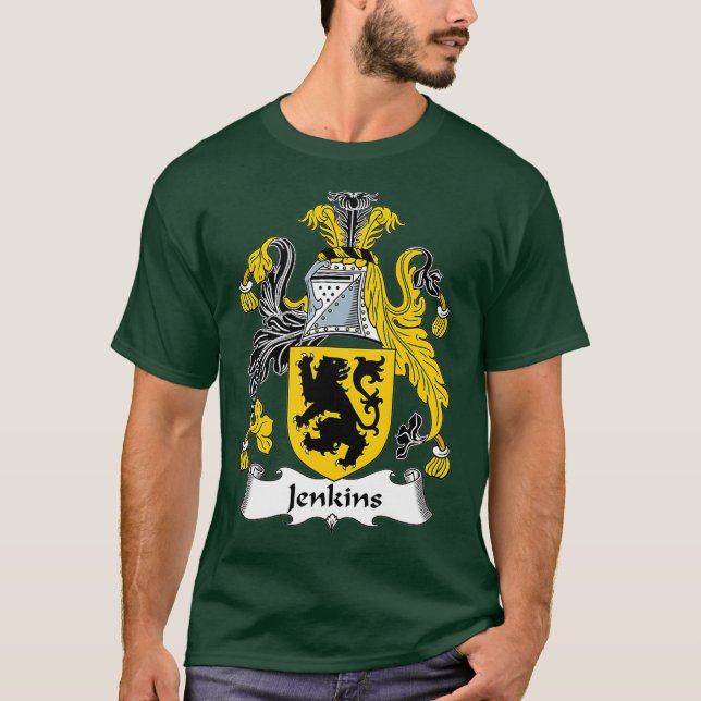 T-shirt Armoiries de Jenkins Armoiries de la famille (Devant)
