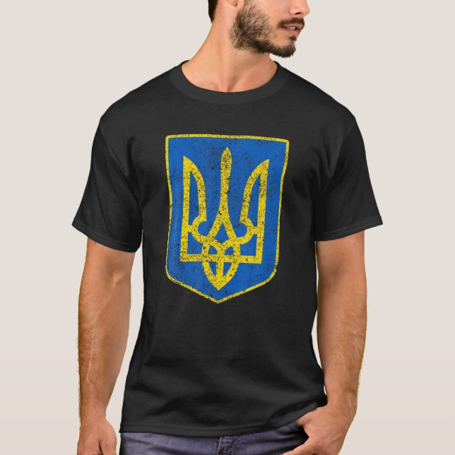 T-shirt Armoiries de l'Ukraine Montrer Fierté ukrainienne  (Devant)