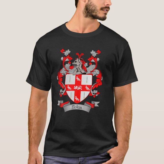 T-shirt Armoiries De Nolan | Nolan Nom de famille Crest (Devant)