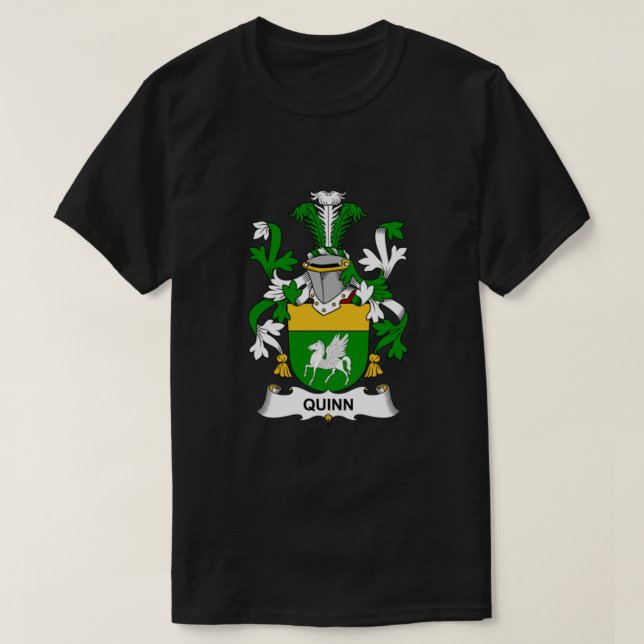 T-shirt Armoiries de Quinn - Chemise en crête de famille  (Design devant)