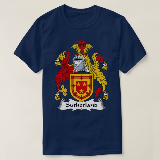 T-shirt Armoiries de Sutherland Sutherland Family Crest (Design devant)
