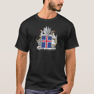 T-shirt Armoiries du pays Islande symbole emblème