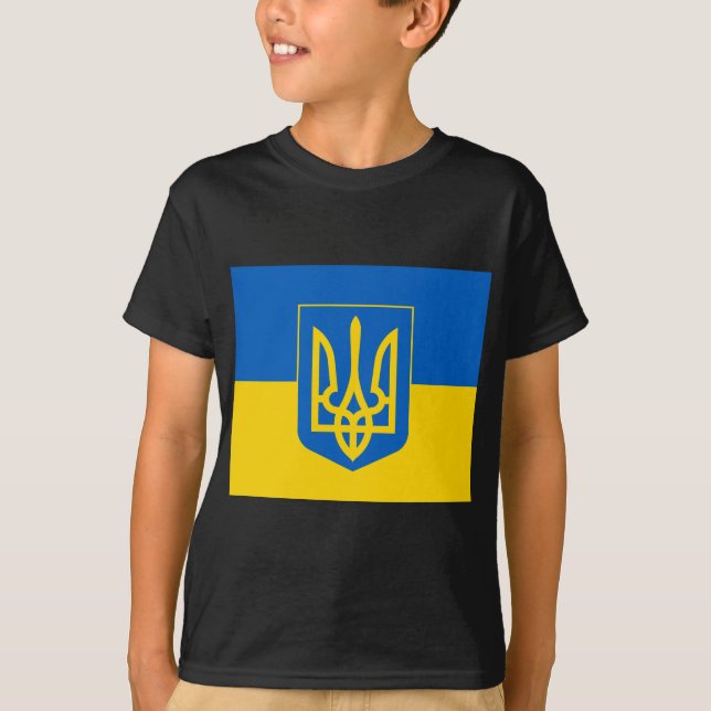 T-shirt Armoiries et drapeau de l'UKRAINE (Devant)