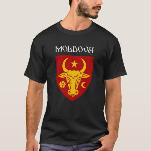 T-shirt Armoiries moldaves - texte blanc