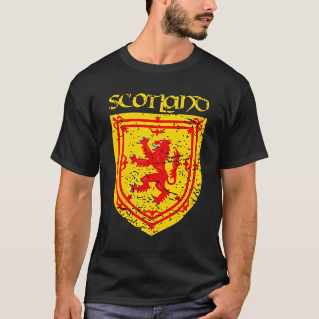 T-shirt Armoiries Royales D'Ecosse Lion Rampant Hommes Fem (Devant)