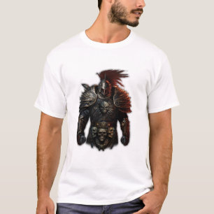 T-shirt Armure de crâne de guerrier sombre et sinistre Art