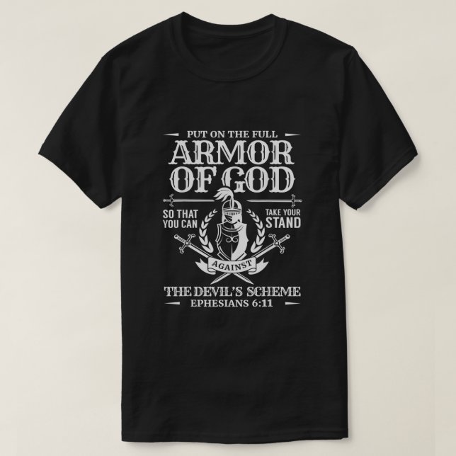 T-shirt Armure de Dieu Bible chrétienne Verse Religieux784 (Design devant)