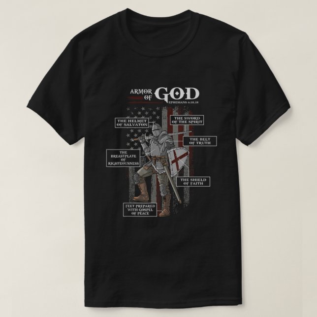 T-shirt Armure De Dieu Éphésiens Bible Verse Cool Religieu (Design devant)