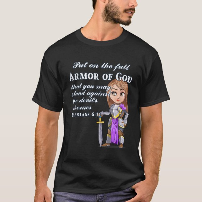 T-shirt Armure de Motivation Chrétienne de Dieu Ephésiens  (Devant)