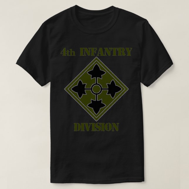 T-shirt Army 4th Infantry Division Subdued Unit Patch Grun (Design devant)