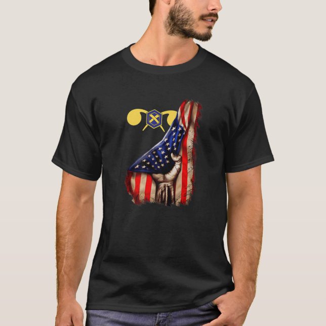 T-shirt Army Chemical Corps Branch American Flag (Devant)